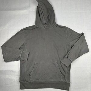 J. Crew Mens Re-Imagined Garment-Dyed French Terry Hoodie Gray H4577 LT